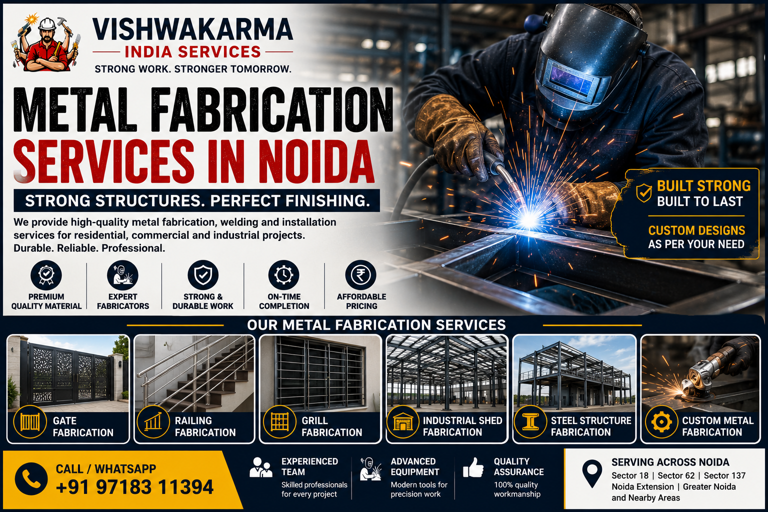 Metal Fabrication Services in Noida – Strong Steel Work ke Liye Trusted Experts